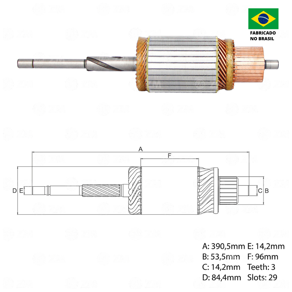 Induzido do Motor de Partida 12V - ZM - 83.450.01 - (2)