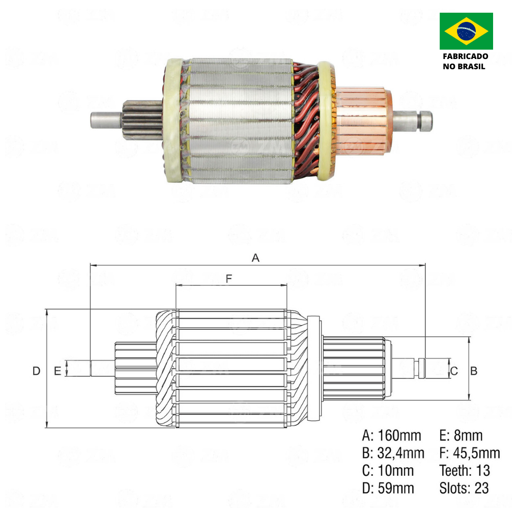 Induzido do Motor de Partida 12V - ZM - 83.571.10 - (2)