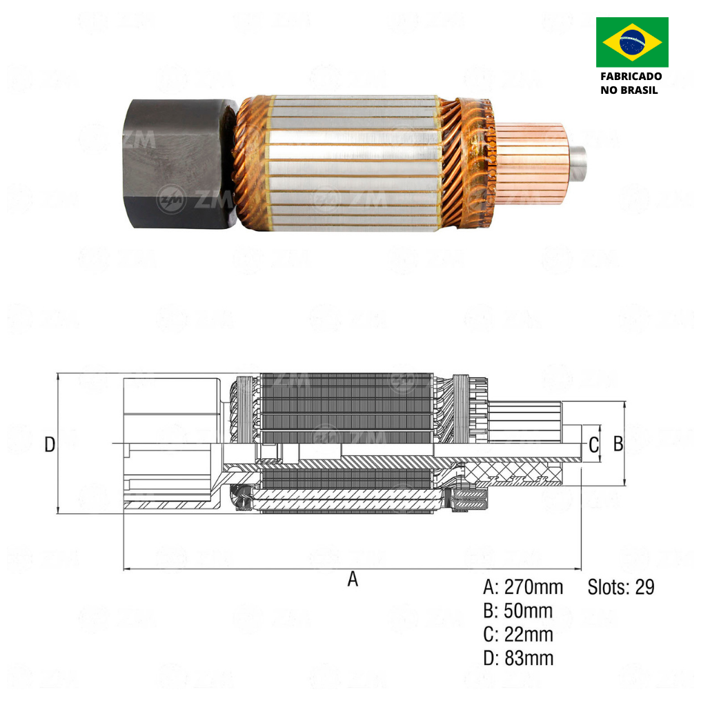 Induzido do Motor de Partida 24V - ZM - 83.901.05 - (2)