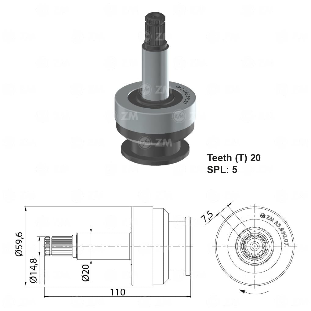 Impulsor de Partida - ZM - 85.890.07 - (1)