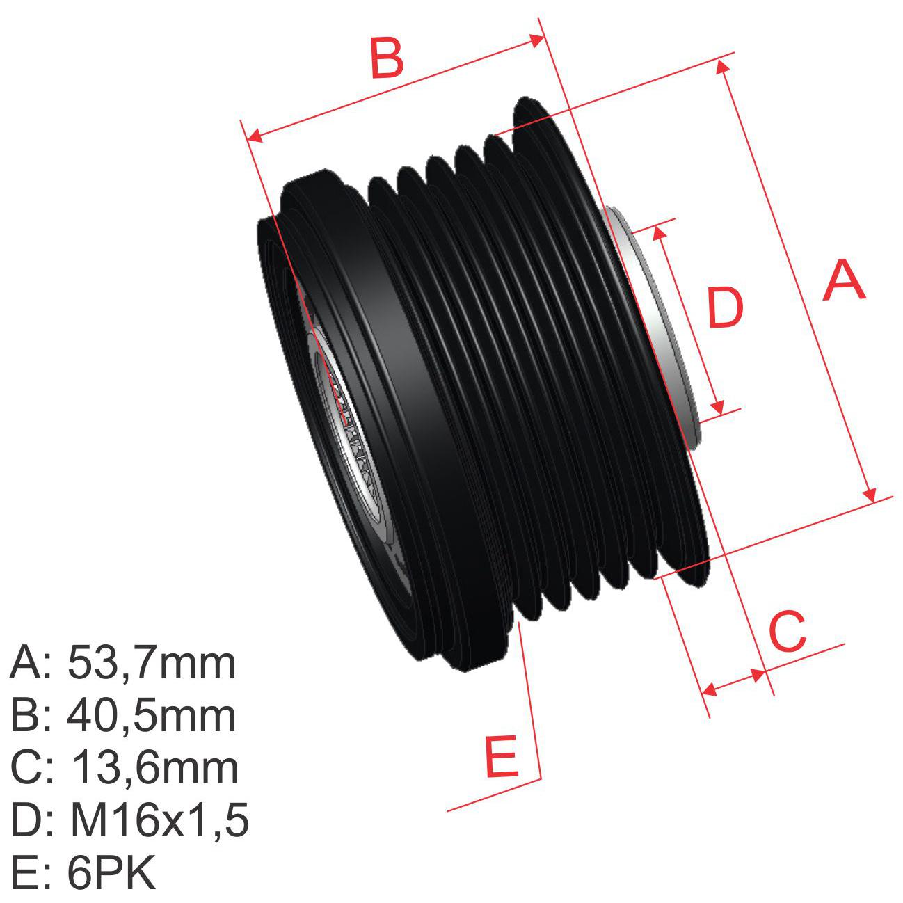 Polia de Roda Livre OAP do Alternador - ZM - 96.003.02 - (1)