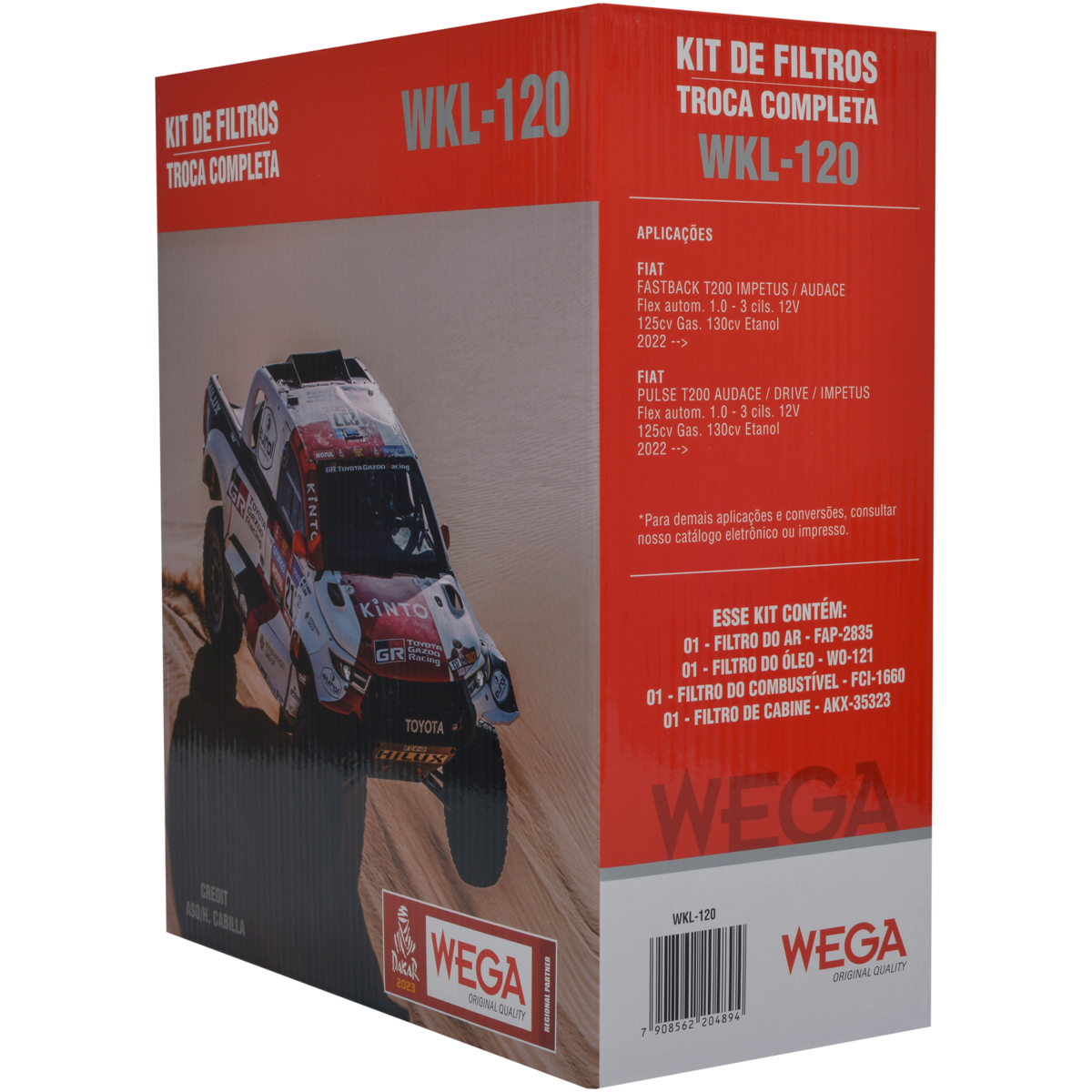 Kit Filtros Fiat Fastback Pulse T200 1.0 - Wega - Wkl120 - (3)