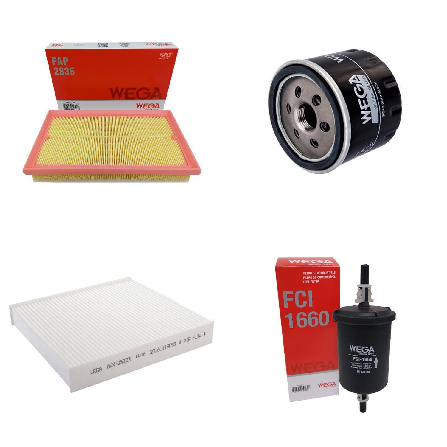 Kit Filtros Fiat Fastback Pulse T200 1.0 - Wega - Wkl120 - (4)