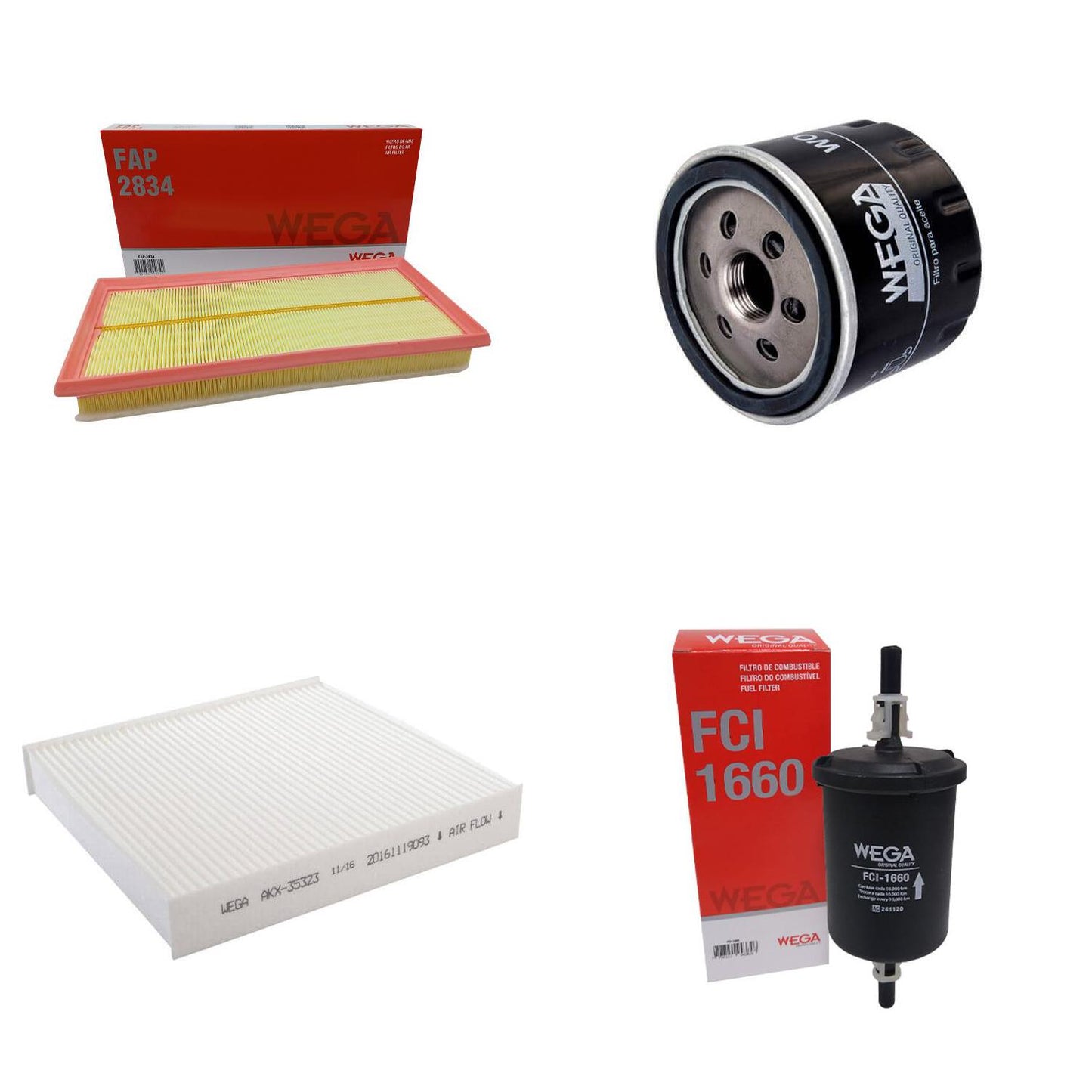 Kit Filtros Fiat Fastback Pulse Abarth T270 1.3 - Wega - Wkl121 - (4)