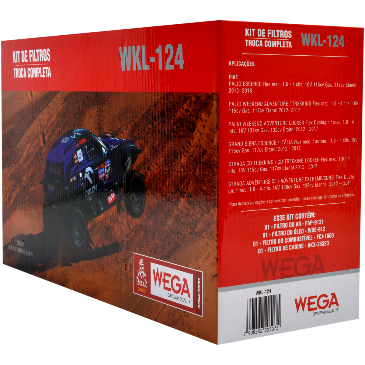 Kit Filtros Fiat Grand Siena Palio Palio Weekend Strada 1.6 1.8 - Wega - Wkl124 - (3)