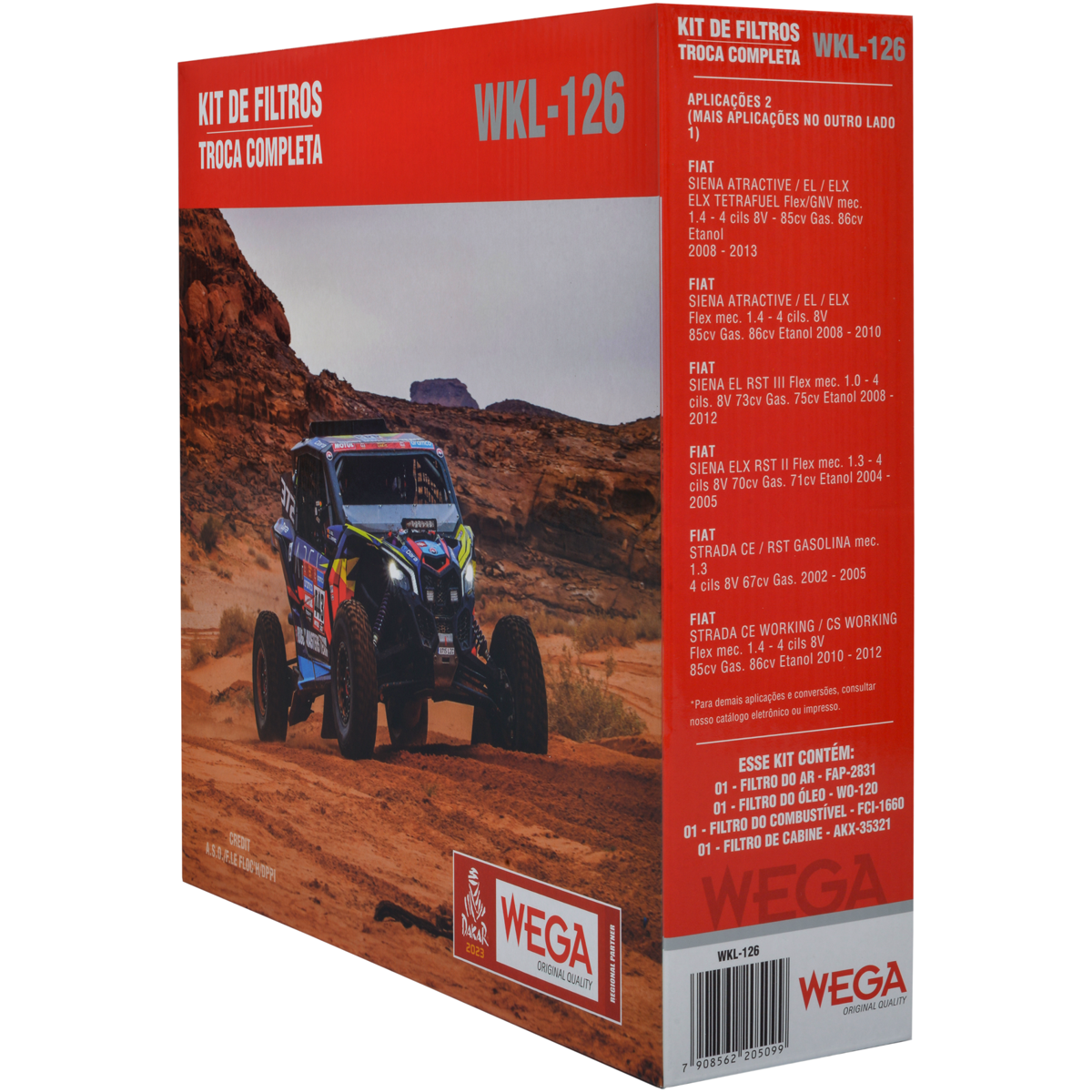 Kit Filtros Fiat Idea Palio Palio Weekend Siena Strada 1.0 1.3 1.4 - Wega - Wkl126 - (3)