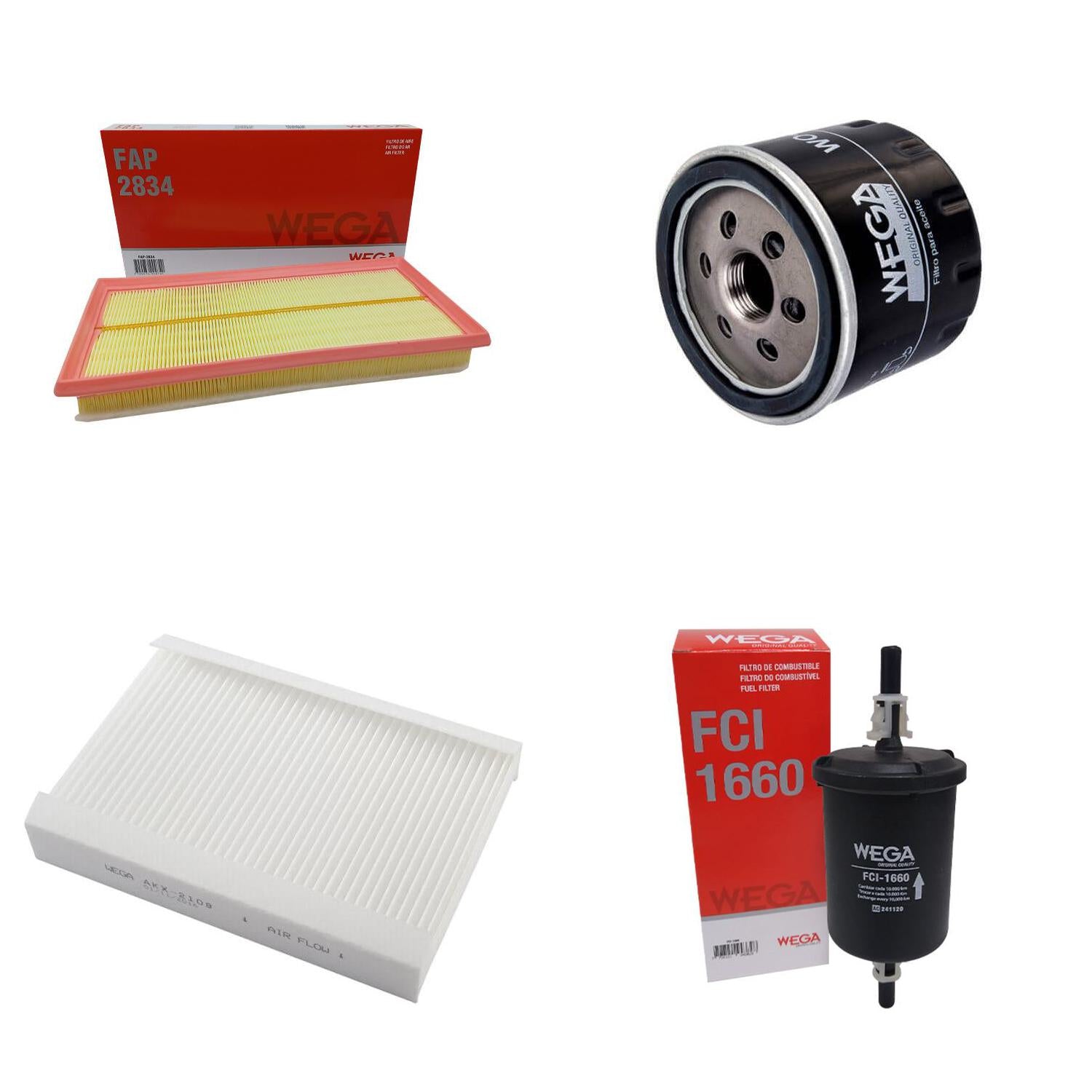 Kit Filtros Fiat Toro Jeep Commander Compass Renegade 1.3 - Wega - Wkl141 - (4)