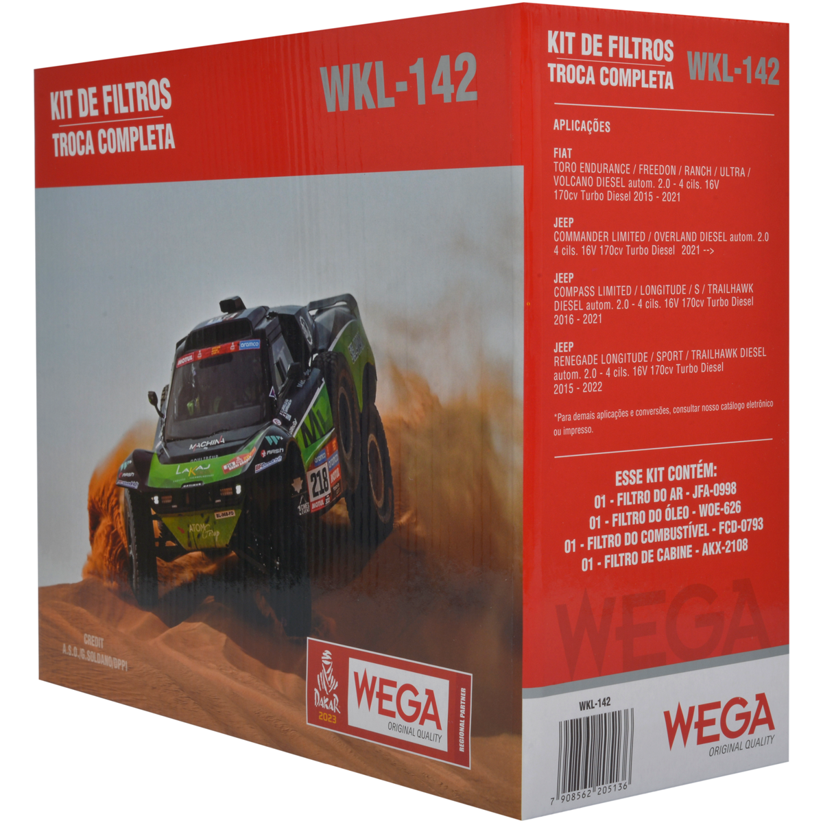 Kit Filtros Fiat Toro Jeep Commander Compass Renegade Diesel 2.0 - Wega - Wkl142 - (3)