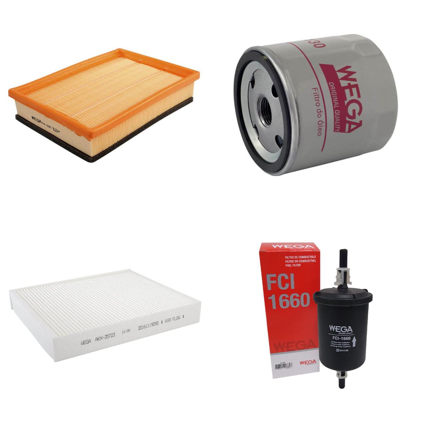 Kit Filtros Gm Cobalt Onix Prisma Spin 1.0 1.4 1.8 - Wega - Wkl180 - (4)