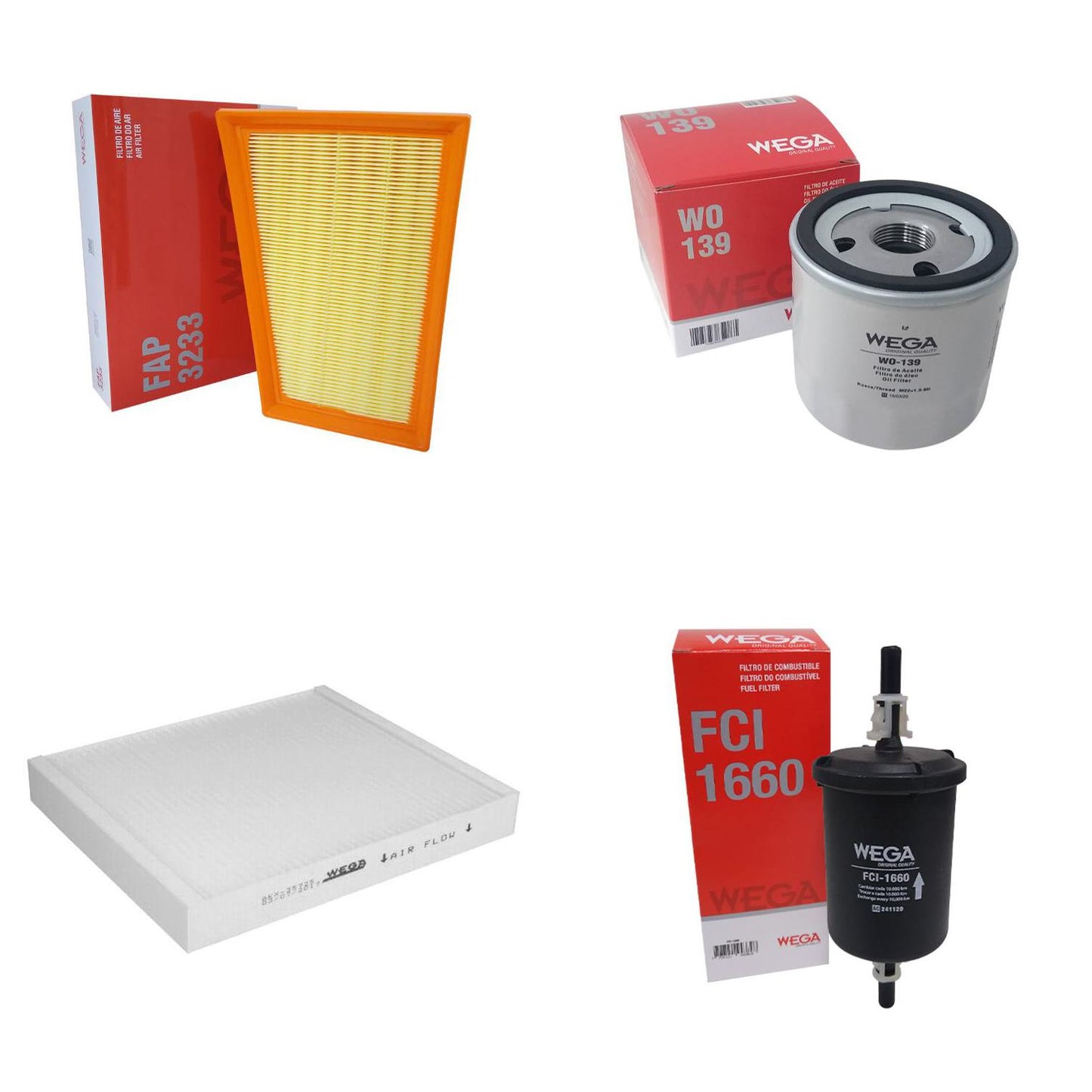Kit Filtros Gm Montana Onix Onix Plus Tracker 1.0 1.2 - Wega - Wkl181 - (4)