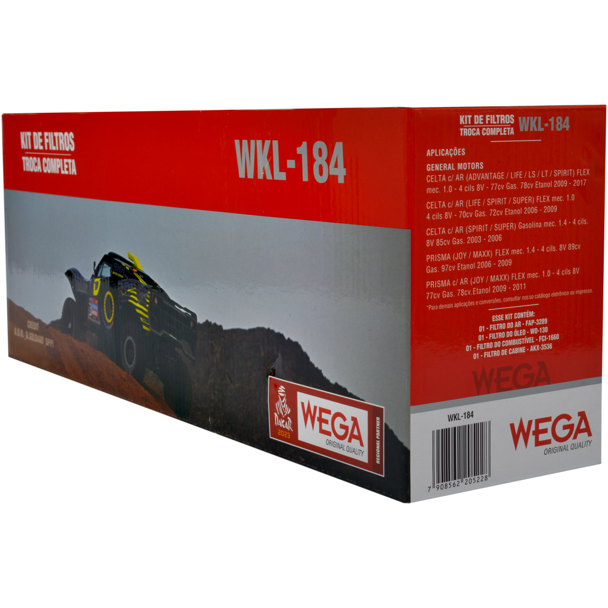 Kit Filtros Gm Celta Prisma C/ Ar 1.0 1.4 - Wega - Wkl184 - (3)