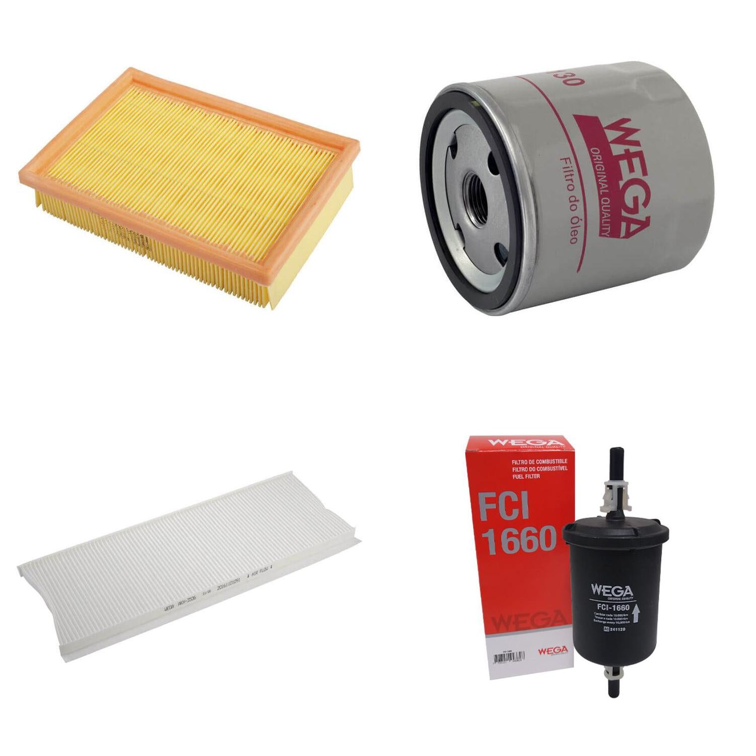 Kit Filtros Gm Celta Prisma C/ Ar 1.0 1.4 - Wega - Wkl184 - (4)