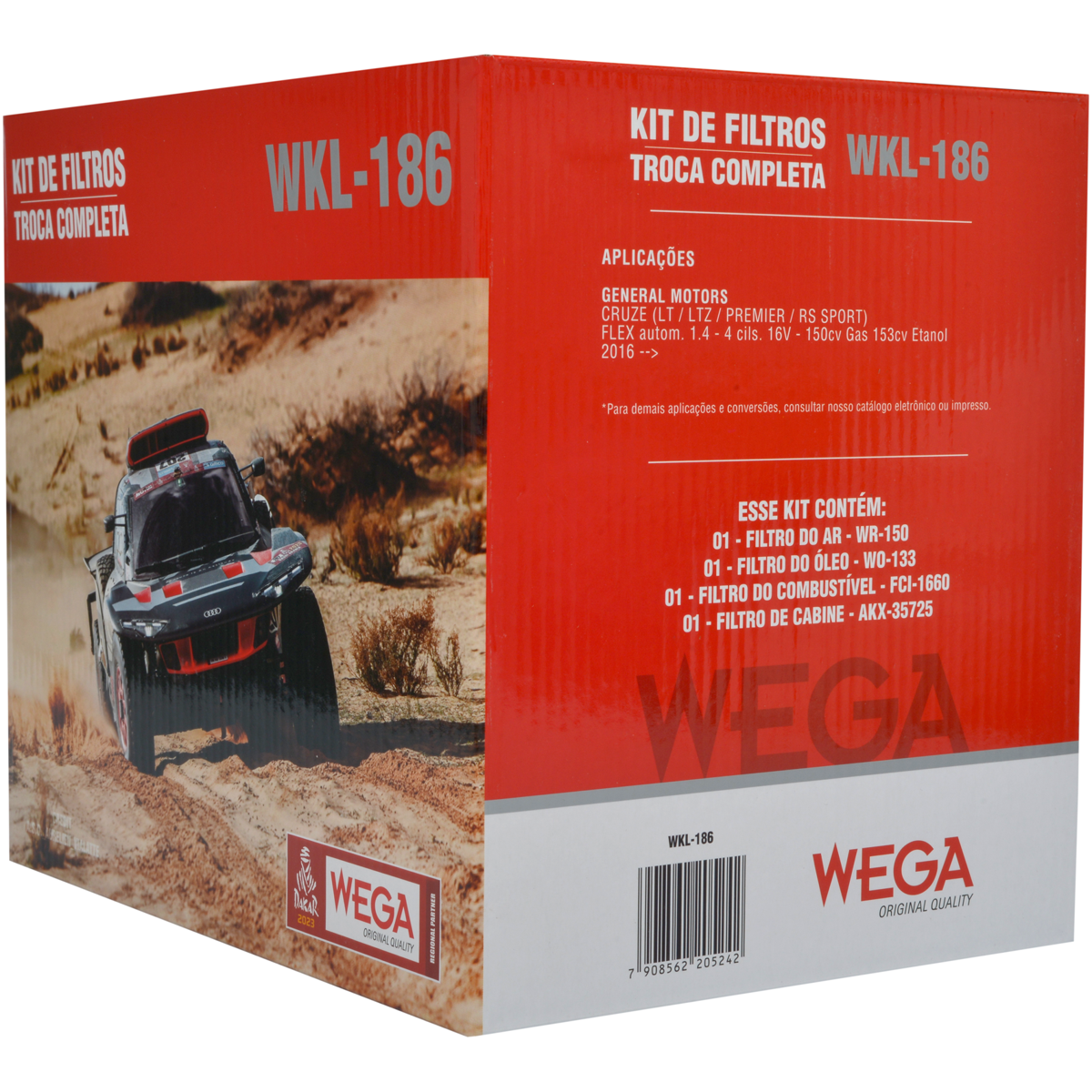 Kit Filtros Gm Cruze 1.4 - Wega - Wkl186 - (3)