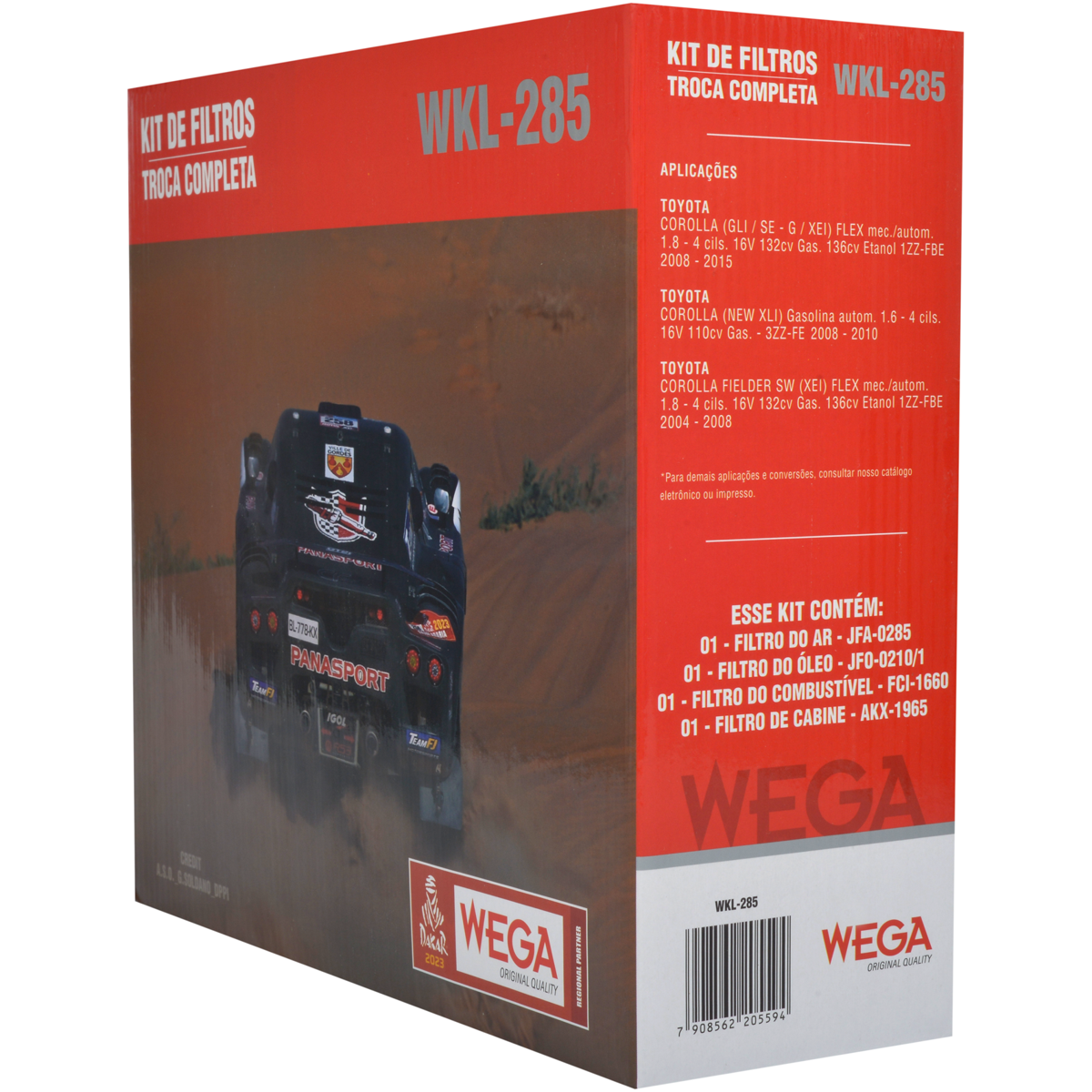 Kit Filtros Toyota Corolla 1.6 1.8 - Wega - Wkl285 - (3)