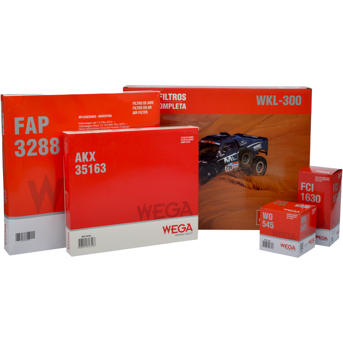 Kit Filtros Vw Fox Gol Voyage 1.0 - Wega - Wkl300 - (1)