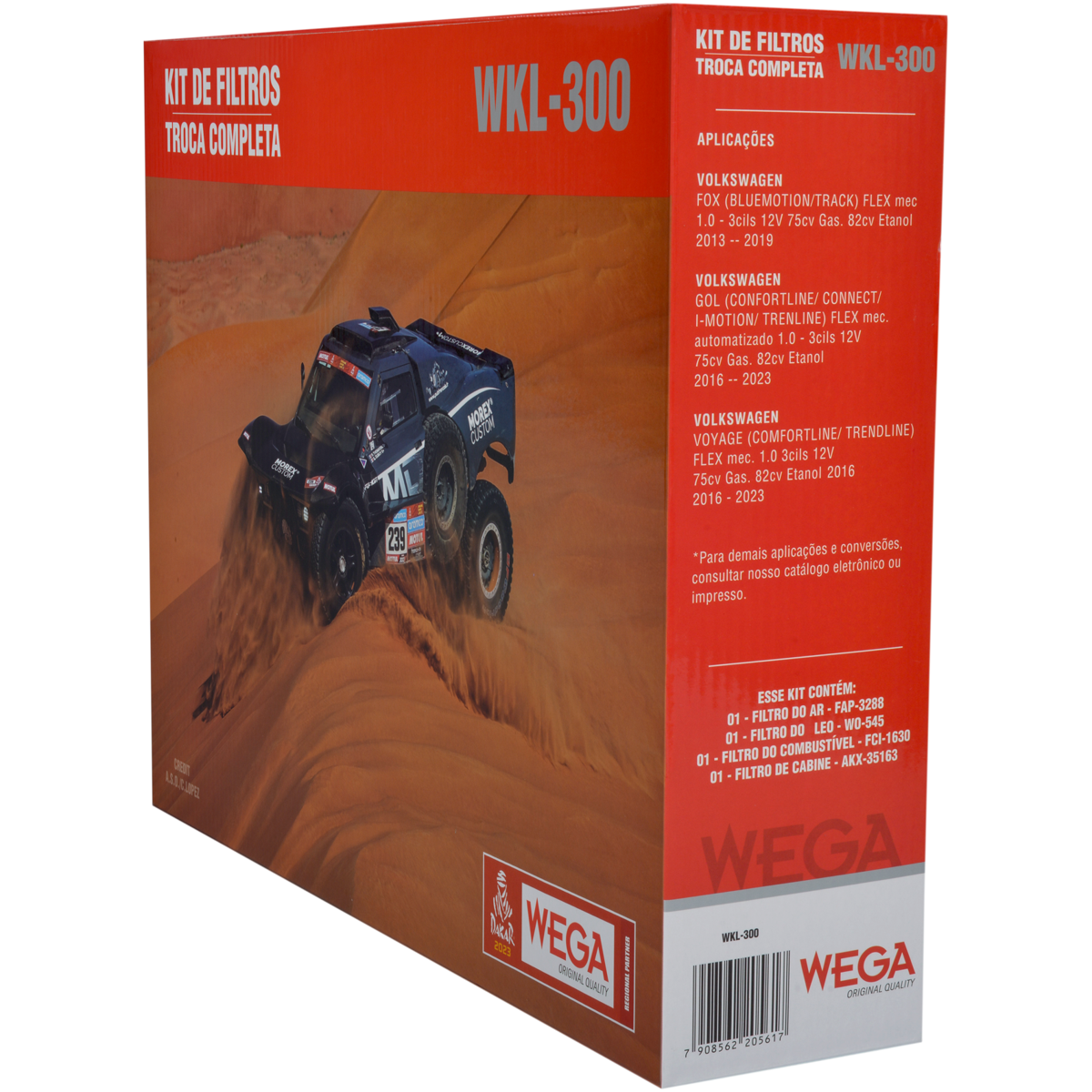 Kit Filtros Vw Fox Gol Voyage 1.0 - Wega - Wkl300 - (3)