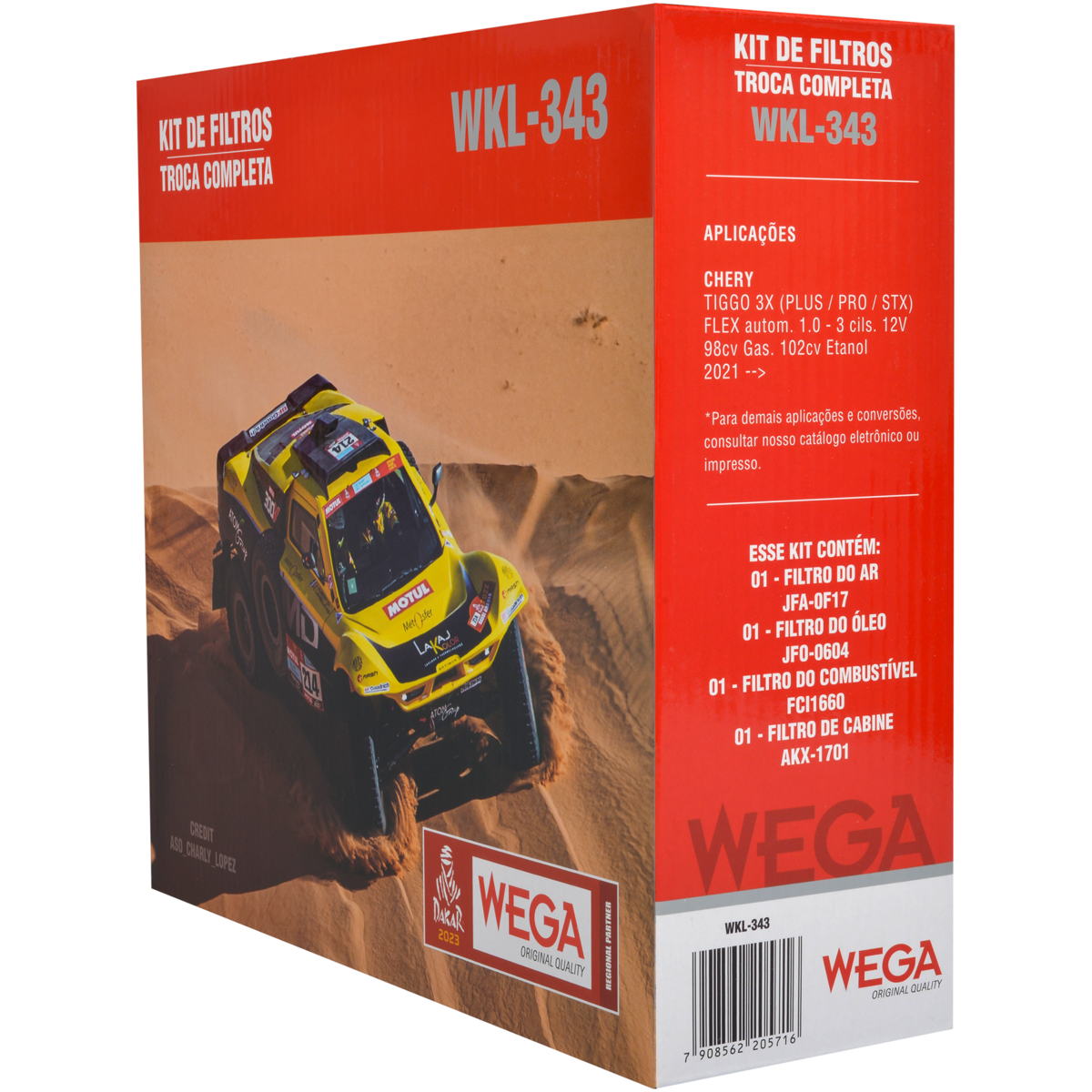 Kit Filtros Chery Tiggo 3X 1.0 - Wega - Wkl343 - (3)