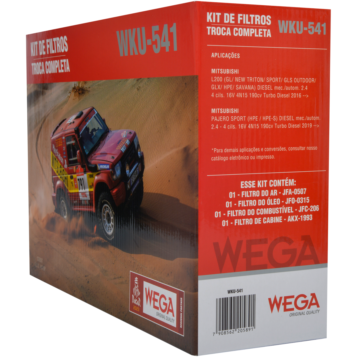 Kit Filtros Mitsubishi L200 Pajero Sport Diesel 2.4 - Wega - Wku541 - (3)