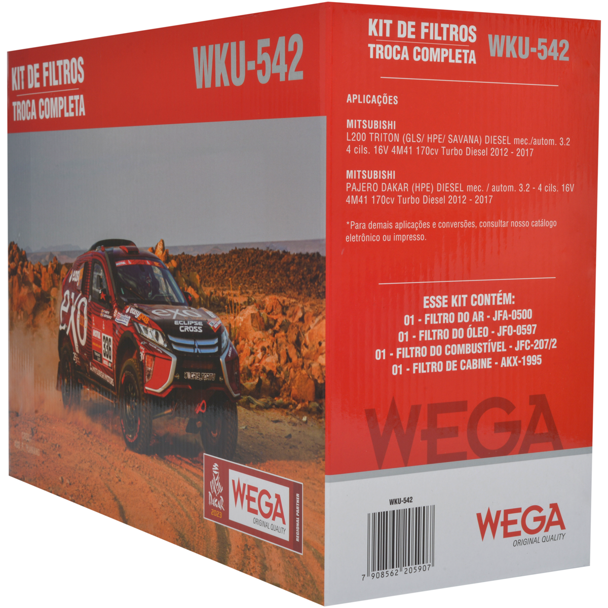 Kit Filtros Mitsubishi L200 Triton Pajero Dakar 3.2 - Wega - Wku542 - (3)