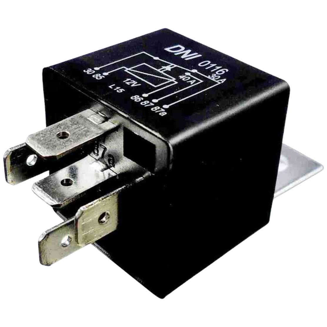 Relê 12V Auxiliar 5 Terminais 30/40 Ah Plástico - DNI - 0116 - (2)