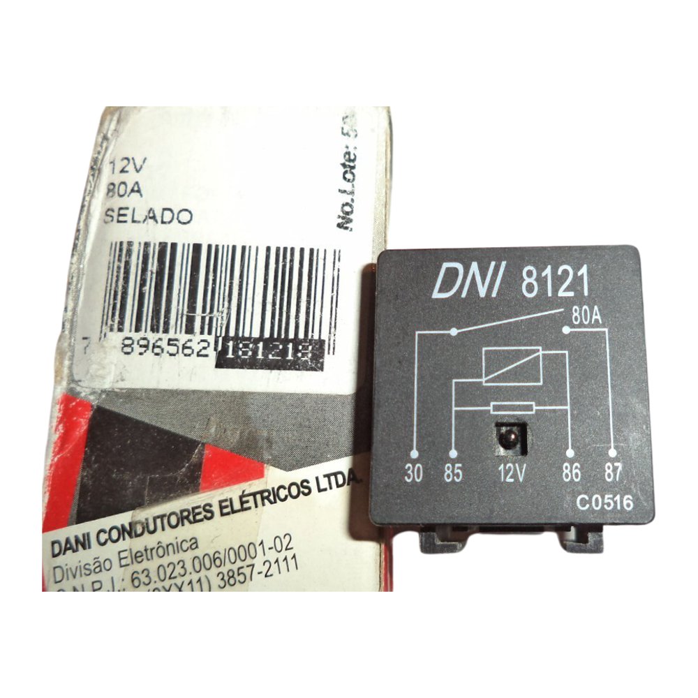 Relê Auxiliar 12V - DNI - 8121 - (1)