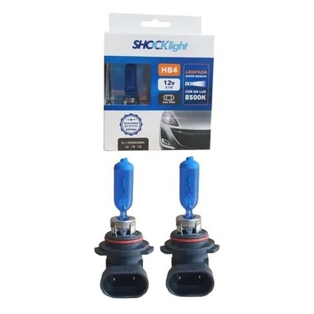 Par de Lâmpadas Super Branca Hb4 8500K 12V 55W - Shocklight - SL-129006SBBA - (1)