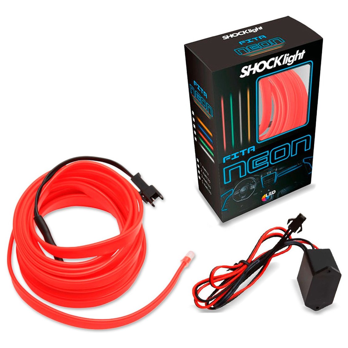 Fita LED Neon Vermelha 3 Metros para Interior e Painel - Shocklight - SL-FTVM-3 - (1)