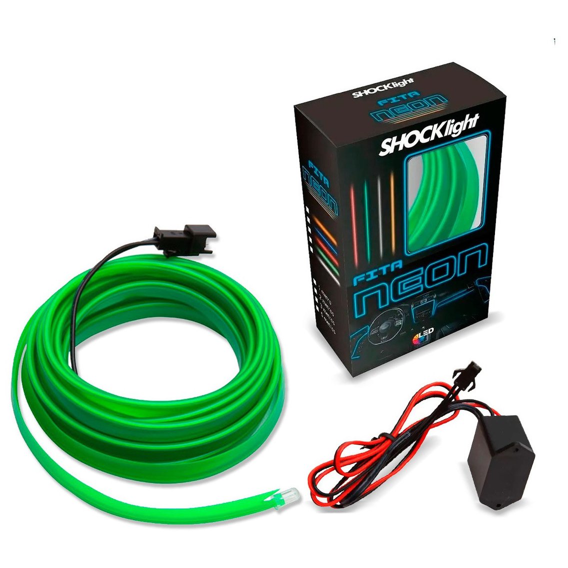 Régua de LED Cor Verde - Shocklight - SL-FTVD-3 - (1)
