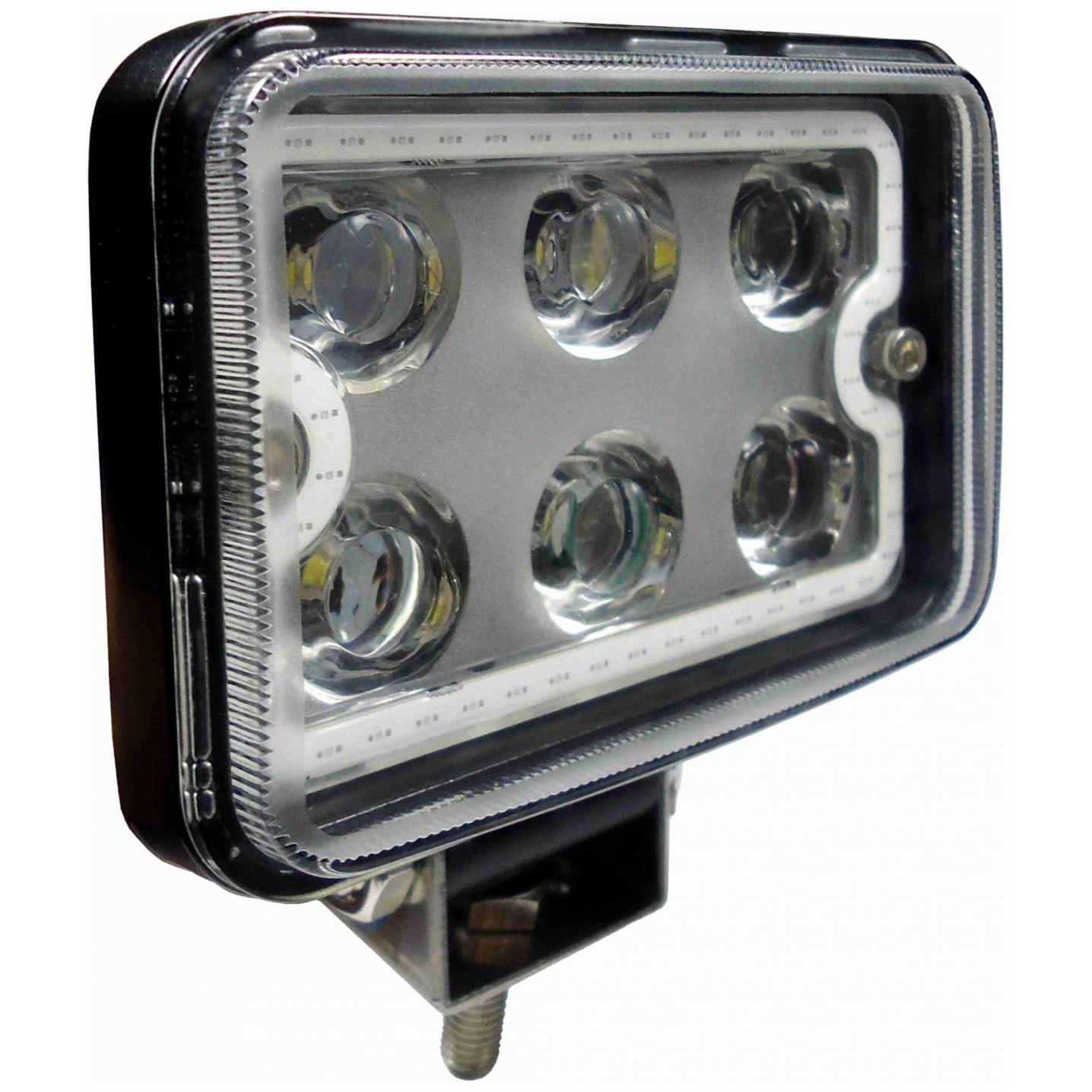 Farol de Trabalho Retangular 18W com LEDs Anel Luminoso Branco - DNI - 4182 - (1)