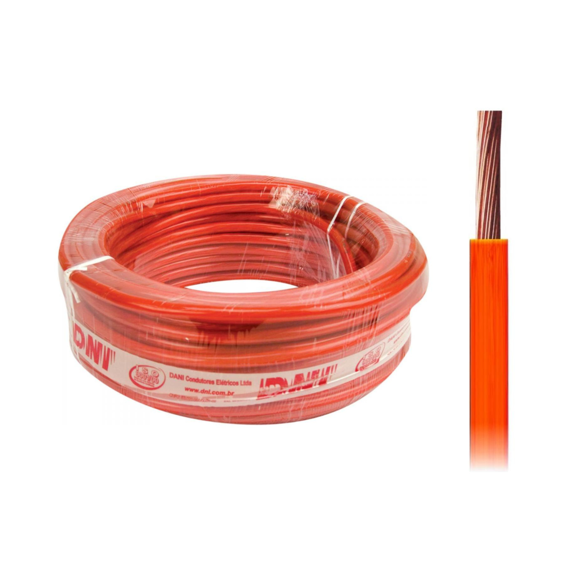 Cabo Flexível 0,30mm² Laranja Rolo com 100m - DNI - 0.30-LR - (1)