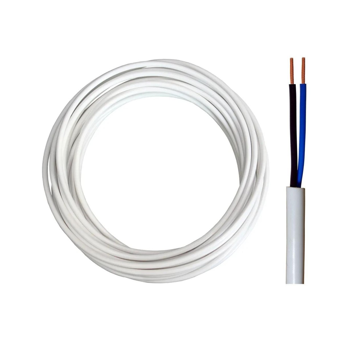 Cabo Tipo PP Branco para Iluminação LED e Som 2x0,50 5 Metros - DNI - PP205BRE5 - (1)