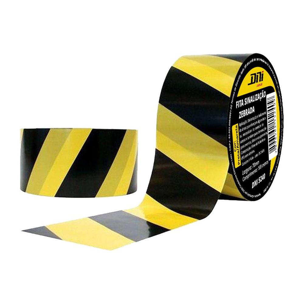 Fita Zebrada para Sinalização 100mx70mm - DNI - 5240 - (1)
