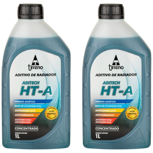 Aditivo 2L Concentrado Radiador Azul Tirreno Aditech HT-A Híbrido Asiático - (1)