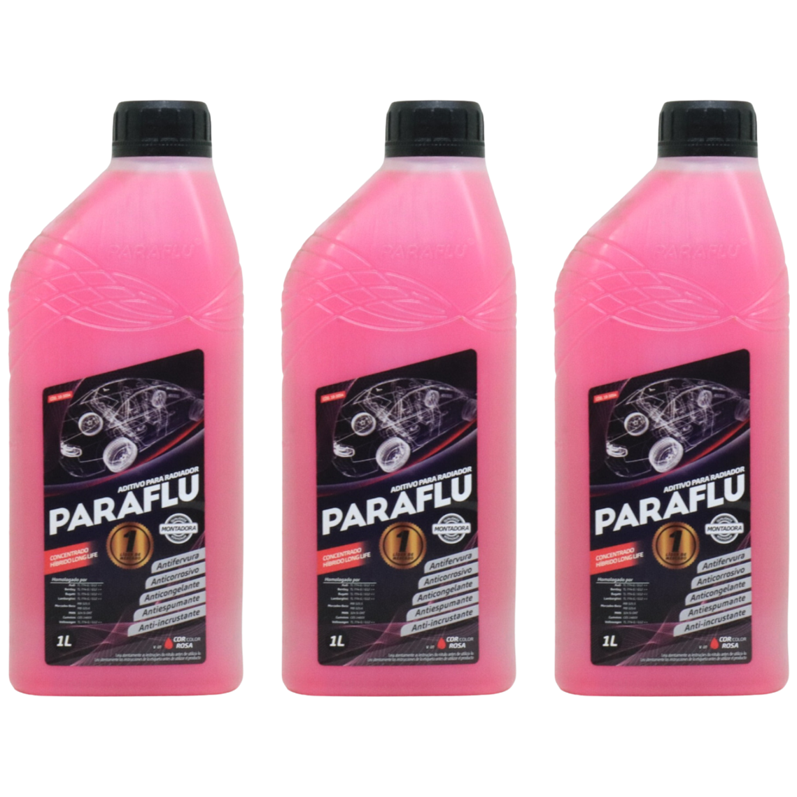 Aditivo 3L Concentrado Radiador Rosa Paraflu Montadora Híbrido - (1)