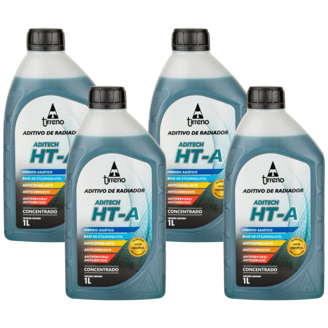 Aditivo 4L Concentrado Radiador Azul Tirreno Aditech HT-A Híbrido Asiático - (1)