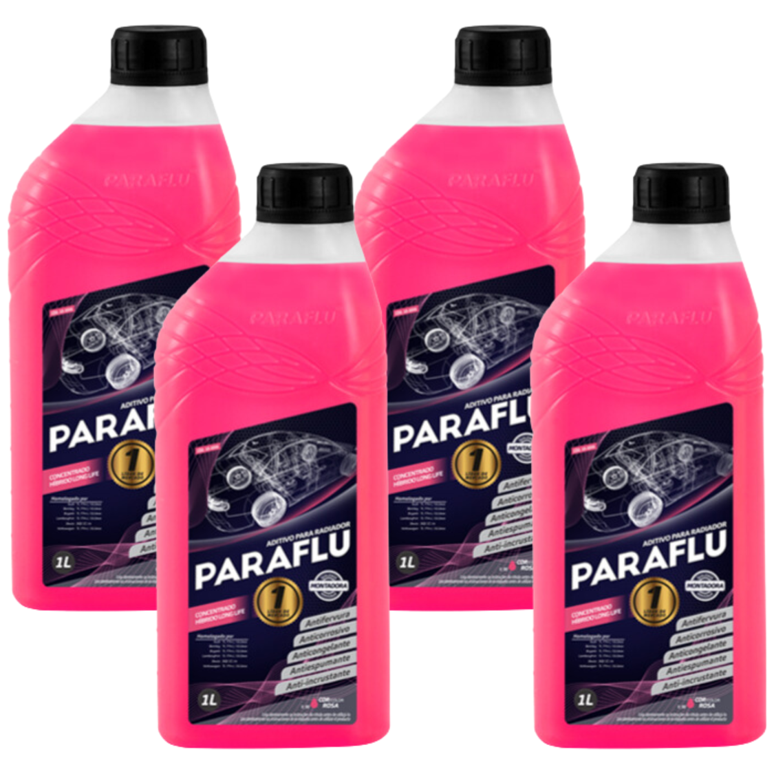 Aditivo 4L Concentrado Radiador Rosa Paraflu Montadora Híbrido - (1)