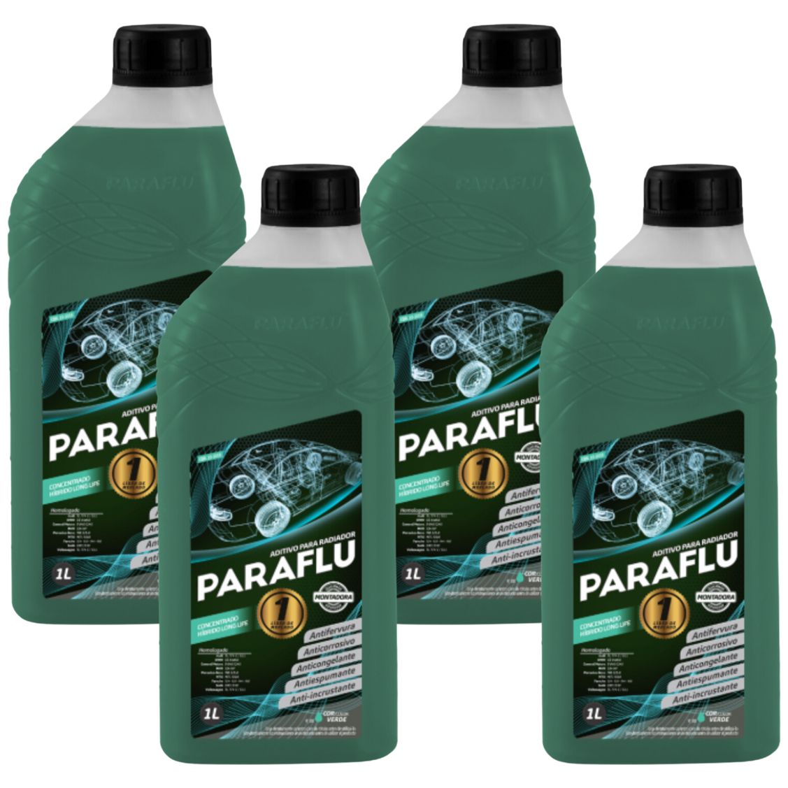 Aditivo 4L Concentrado Radiador Verde Escuro Paraflu Montadora Híbrido - (1)