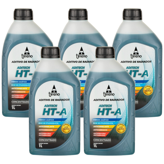 Aditivo 5L Concentrado Radiador Azul Tirreno Aditech HT-A Híbrido Asiático - (1)