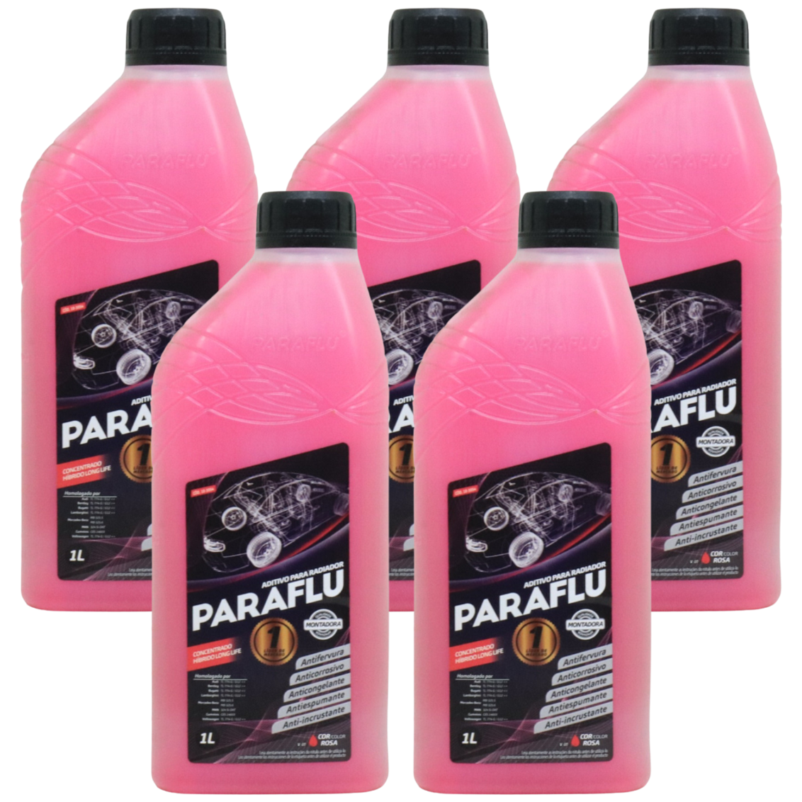 Aditivo 5L Concentrado Radiador Rosa Paraflu Montadora Híbrido - (1)