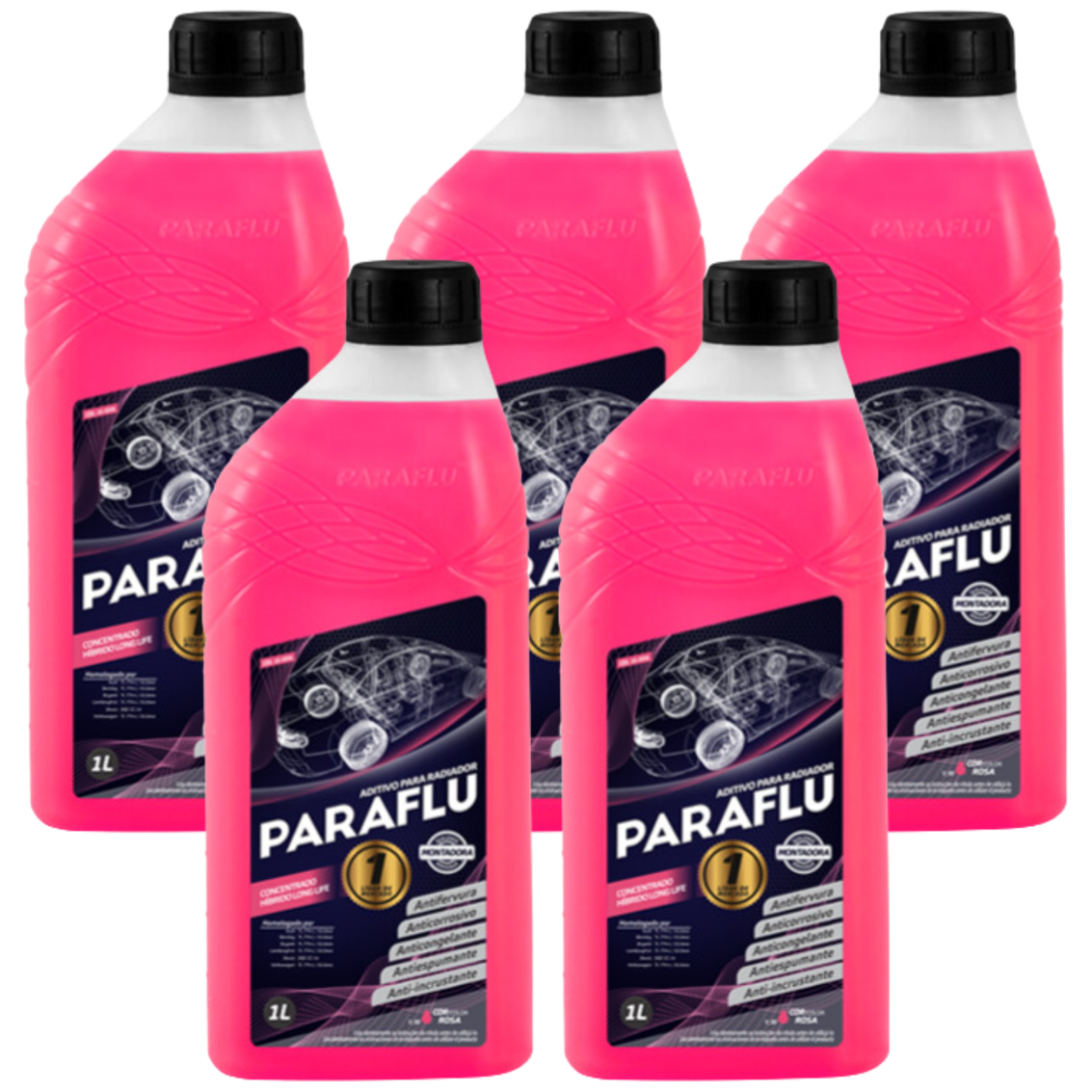Aditivo 5L Concentrado Radiador Rosa Paraflu Montadora Híbrido - (1)