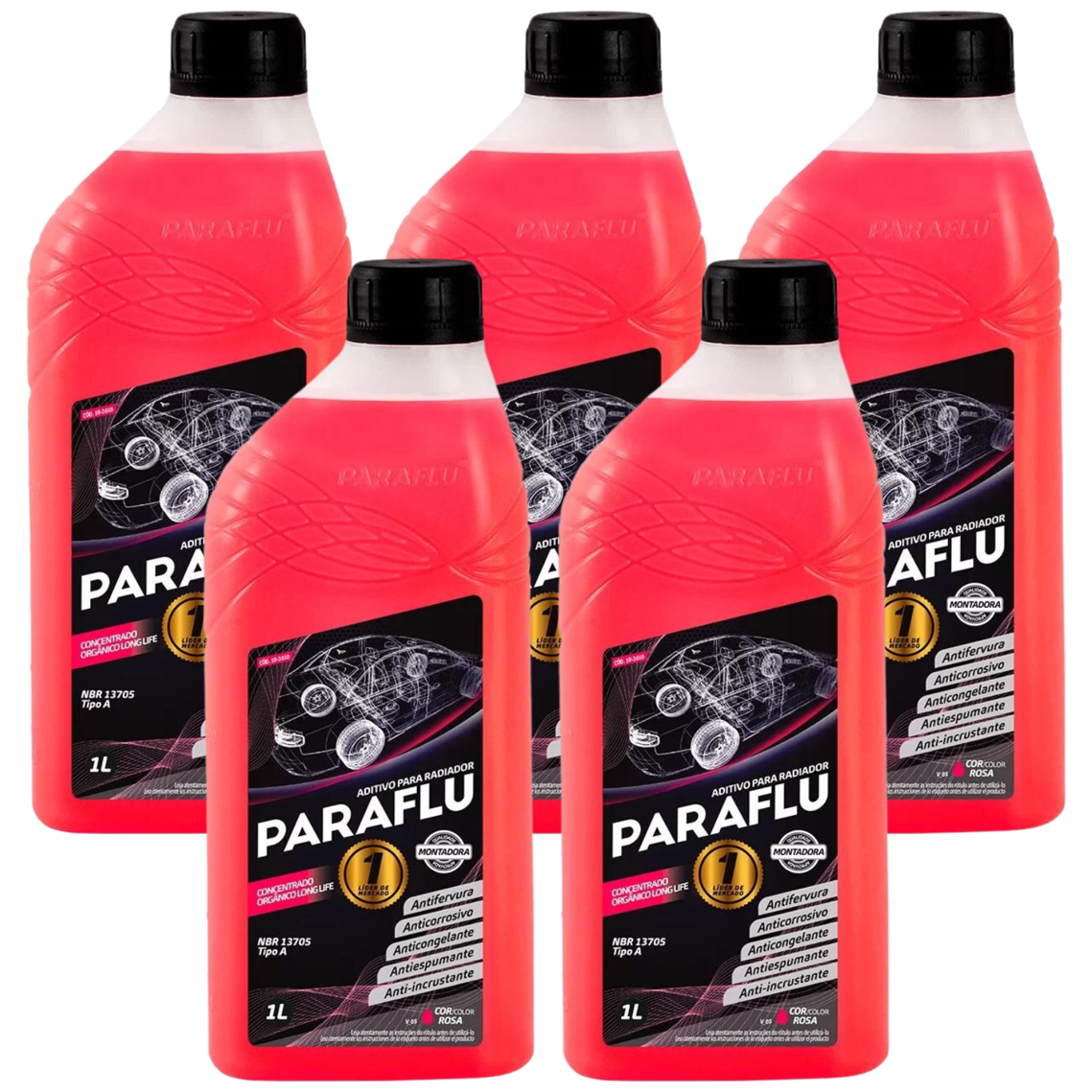 Aditivo 5L Concentrado Radiador Rosa Paraflu Montadora Orgânico - (1)
