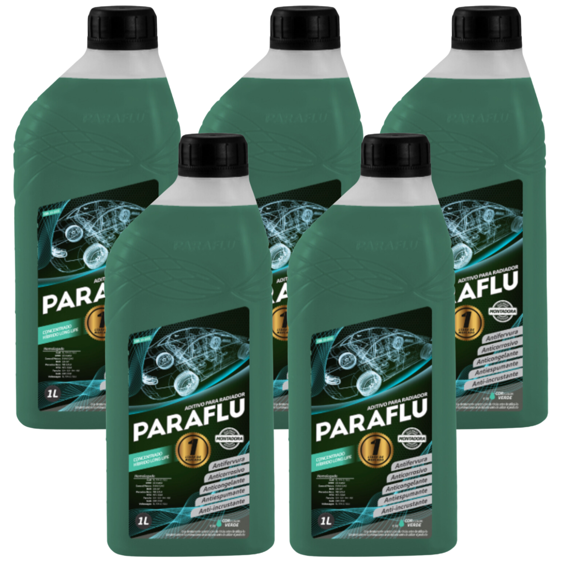 Aditivo 5L Concentrado Radiador Verde Escuro Paraflu Montadora Híbrido - (1)