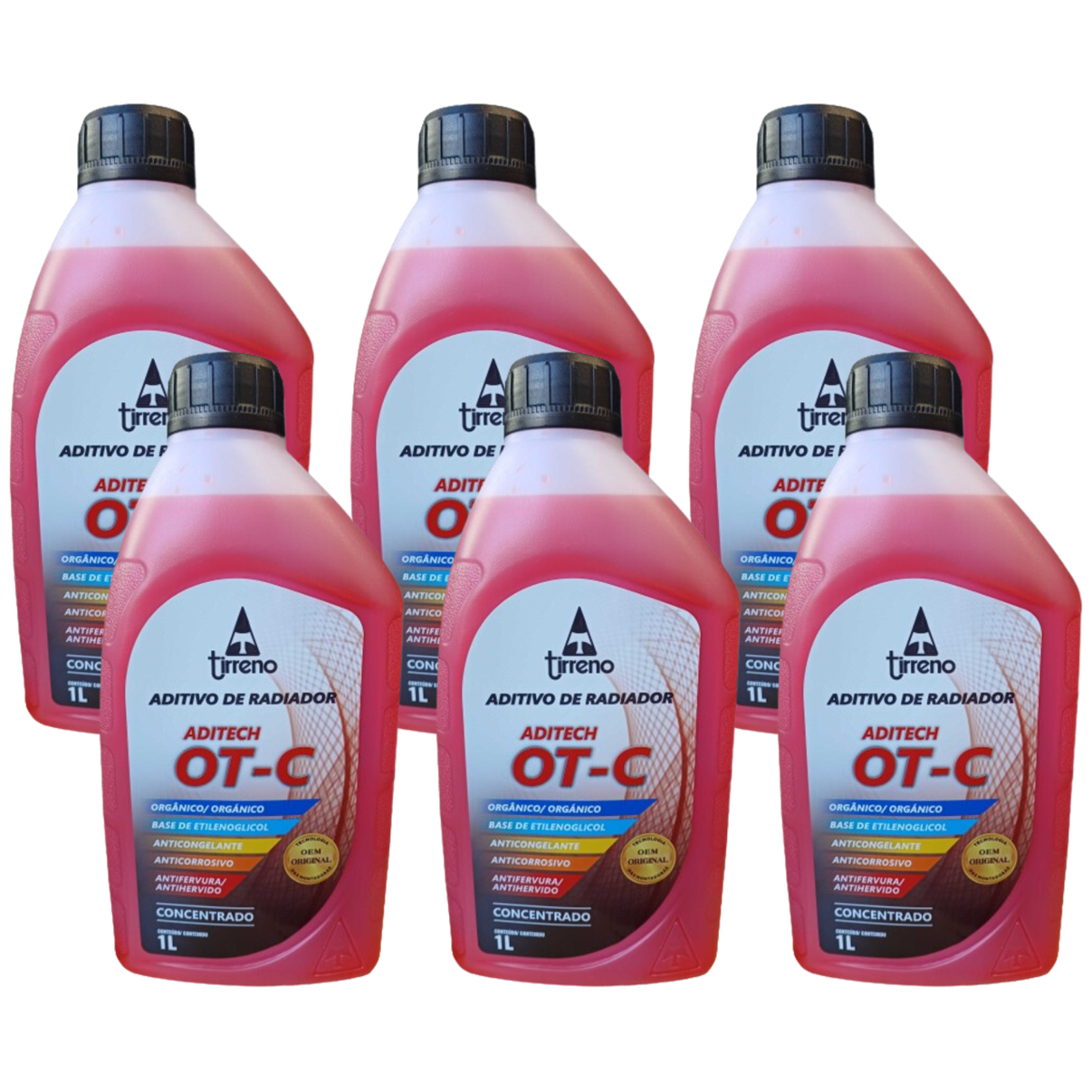 Aditivo 6L Concentrado Radiador Laranja Tirreno Aditech OT-C Orgânico - (1)