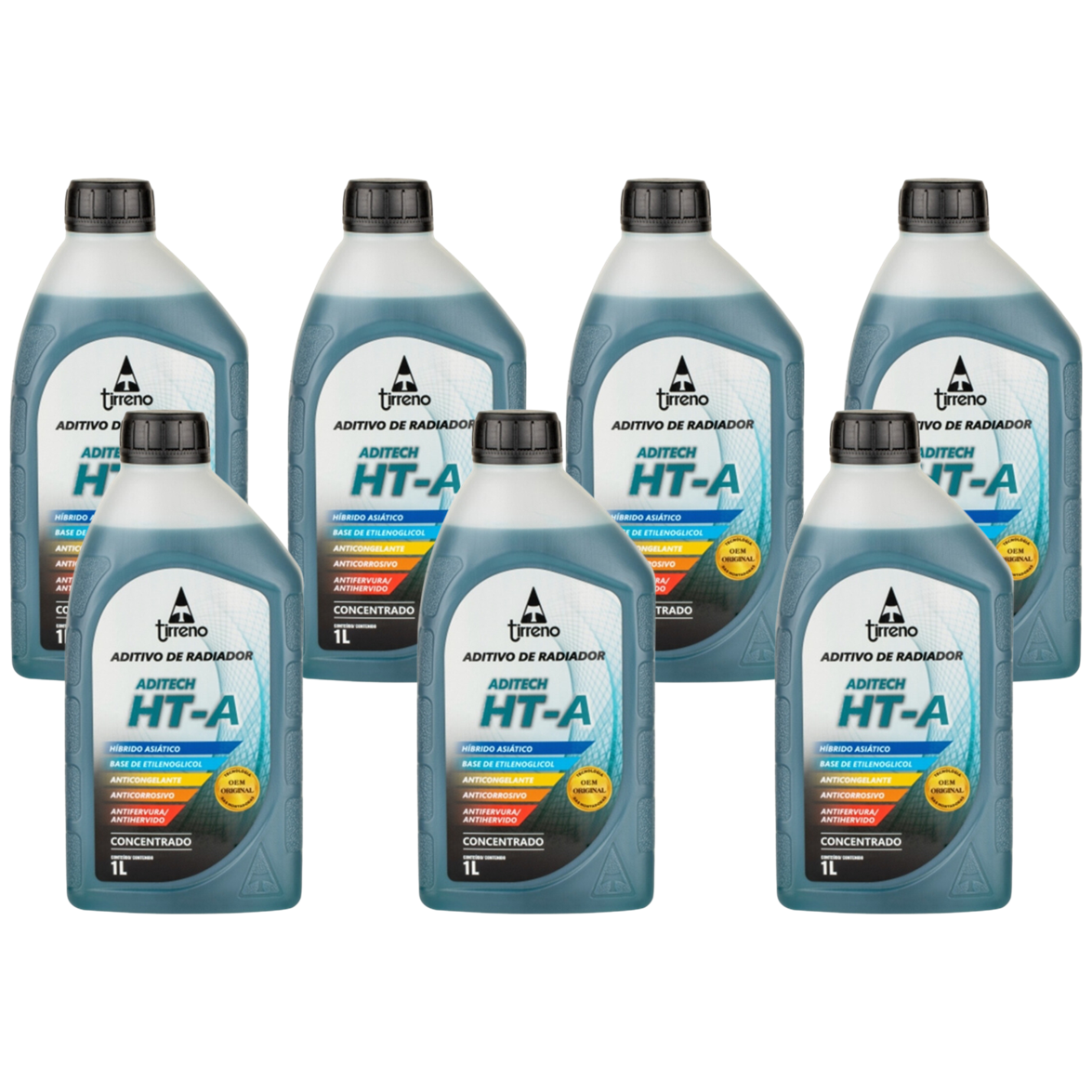 Aditivo 7L Concentrado Radiador Azul Tirreno Aditech HT-A Híbrido Asiático - (1)