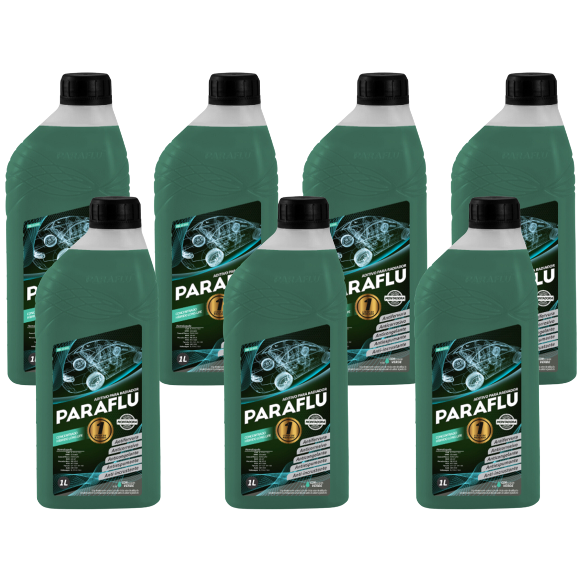 Aditivo 7L Concentrado Radiador Verde Escuro Paraflu Montadora Híbrido - (1)