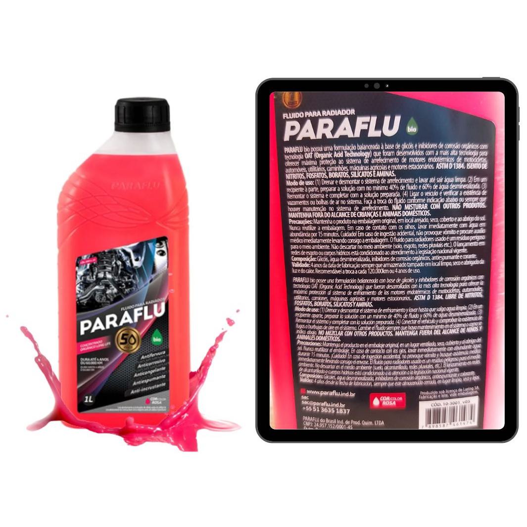 Kit 2 Litros Aditivo Radiador Concentrado Paraflu Bio Orgânico Rosa - (4)