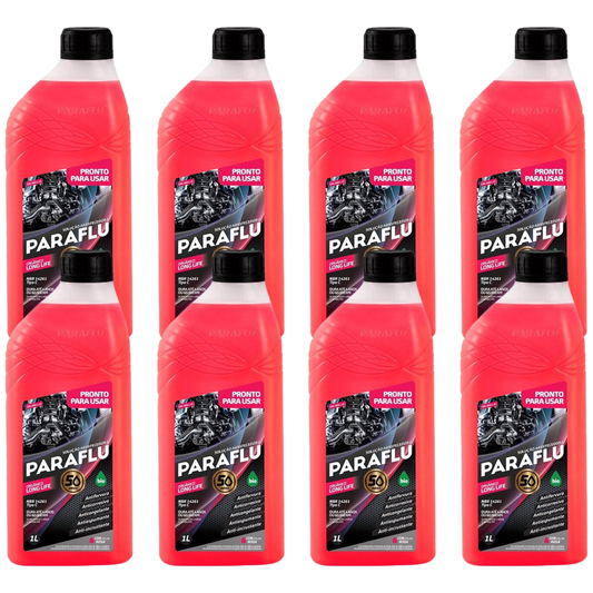 Kit 8 Litros Aditivo Radiador Pronto Para Uso Paraflu Bio Orgânico Rosa - (1)