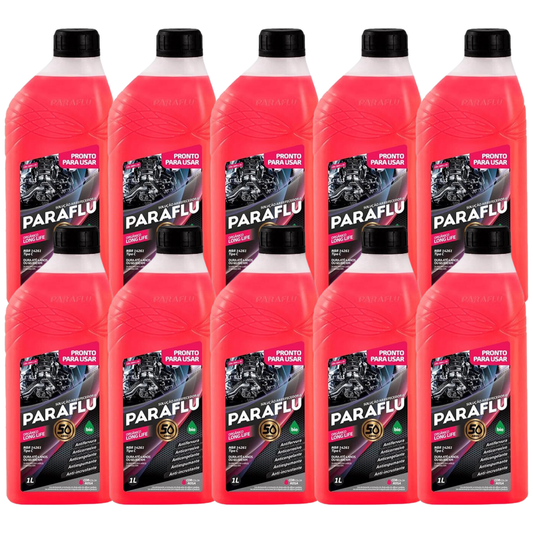 Kit 10 Litros Aditivo Radiador Pronto Para Uso Paraflu Bio Orgânico Rosa - (1)