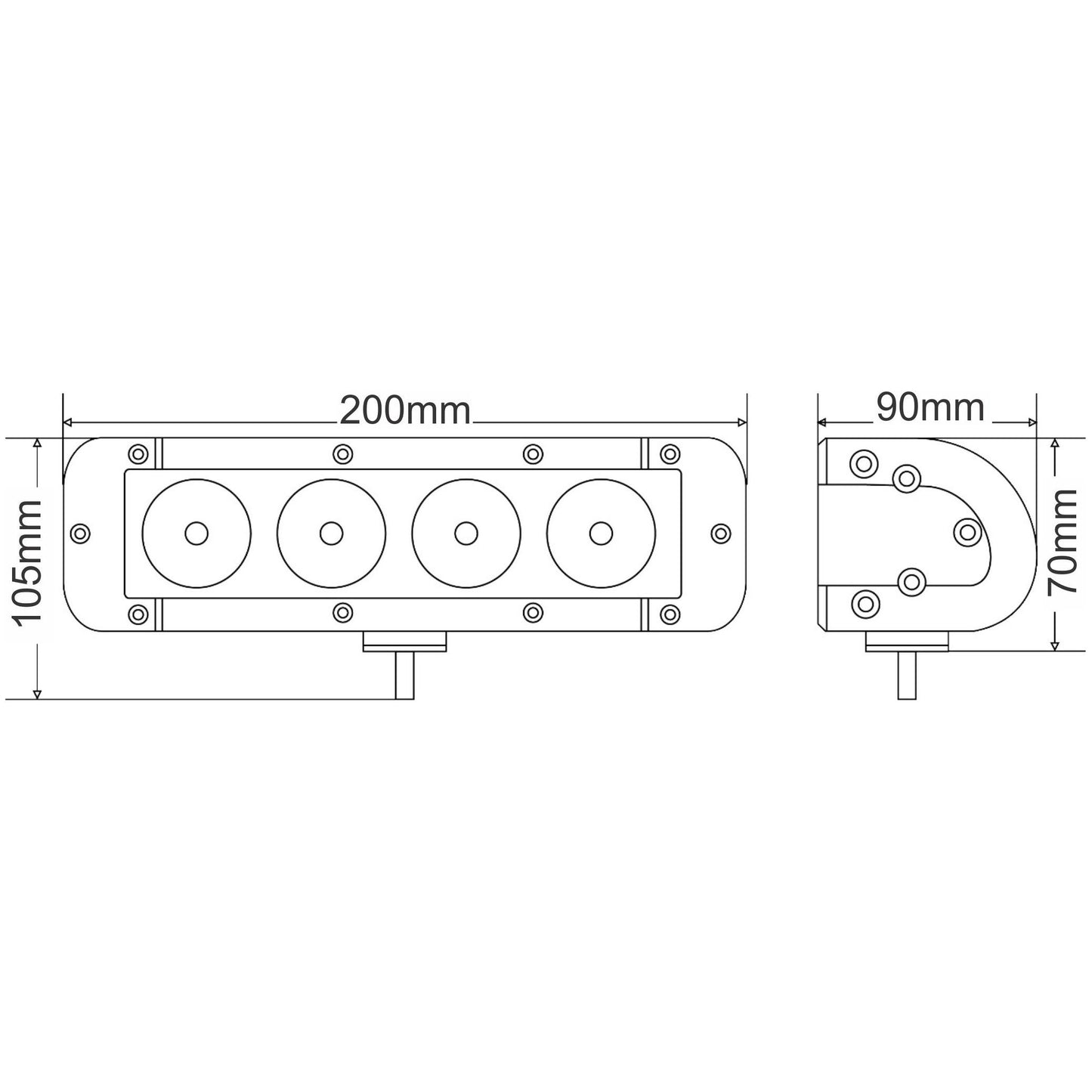 Farol Auxiliar 9A 32V 40W C1 4 Leds - Gauss - GL509 - (2)