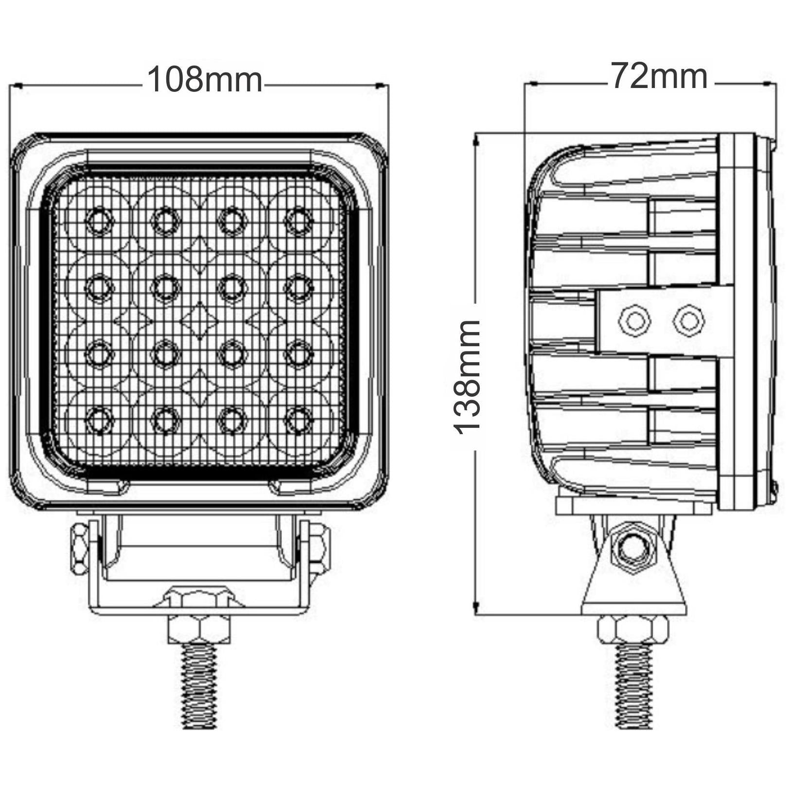 Farol Auxiliar 9A 32V 48W C1 16 Leds - Gauss - GL511 - (2)